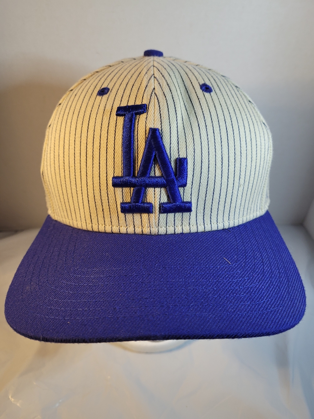 Old School LA Dodgers Pin Stripe 47 Brand Flat Bill